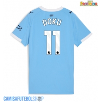 Camisa de time de futebol Manchester City Jeremy Doku #11 Replicas 1º Equipamento Feminina 2025-26 Manga Curta